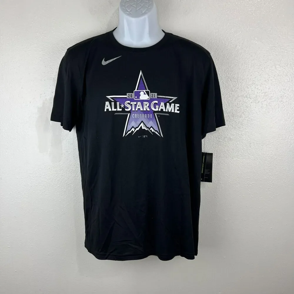 Nike Shirt Men Large Black Colorado Baseball All Star Game Short Sleeve NWT